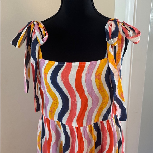 Jude Connally Multicolor Wavy Stripe Dress with Orange Accents - Picture 3 of 11